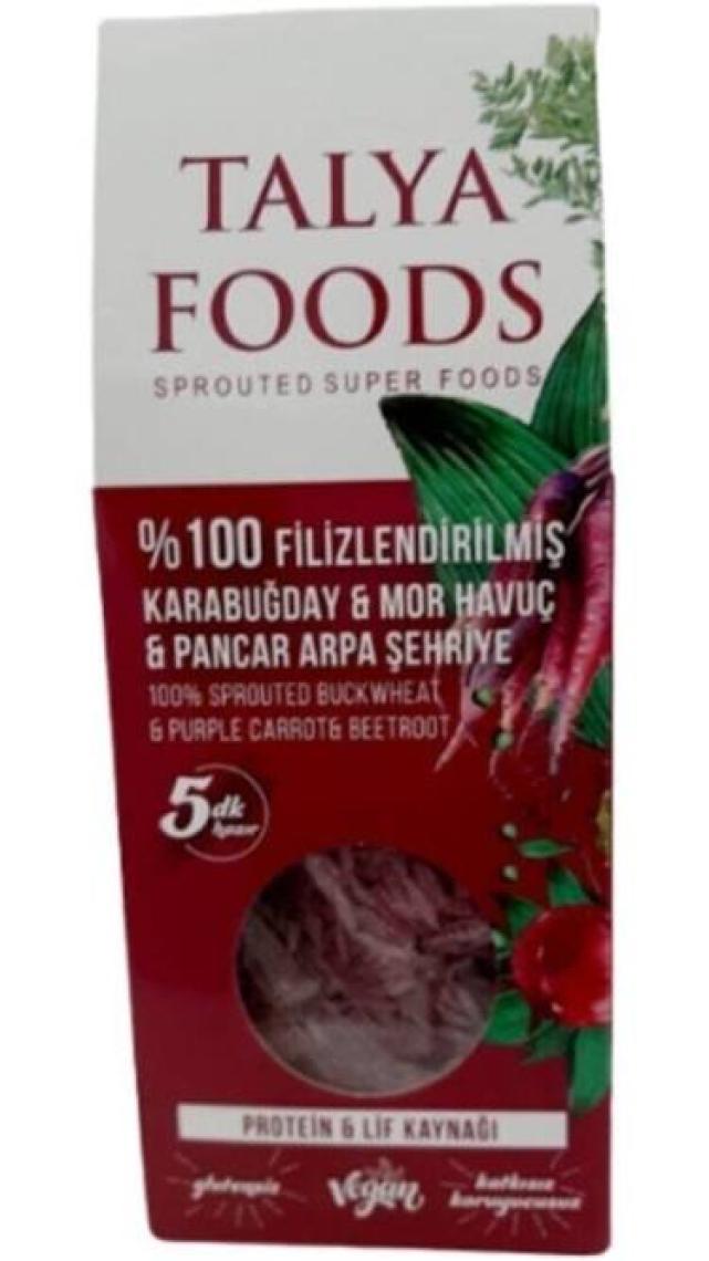 Talya Foods Talya Filizlenmiş Karabuğday Mor Havuç  Pancar Şehriye 200 gr