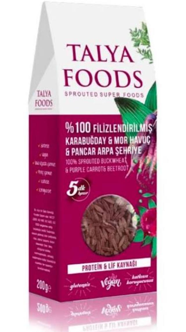Talya Foods Talya Filizlenmiş Karabuğday Mor Havuç  Pancar Şehriye 200 gr