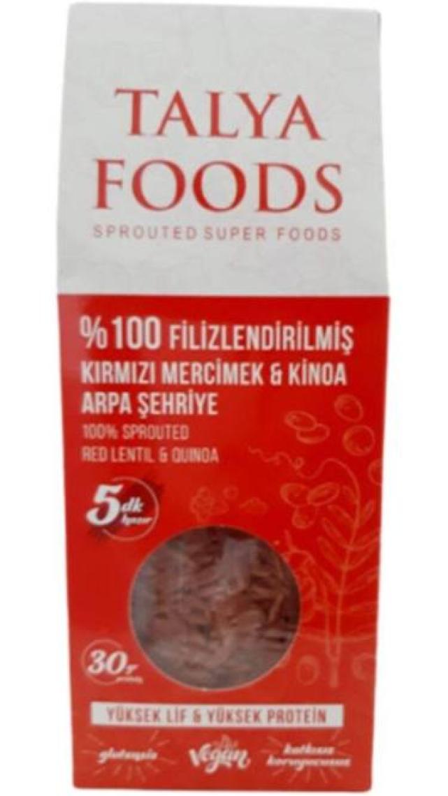 Talya Foods Talya Filizlenmiş Kırmızı Mercimek  Kinoa Şehriye 200 gr