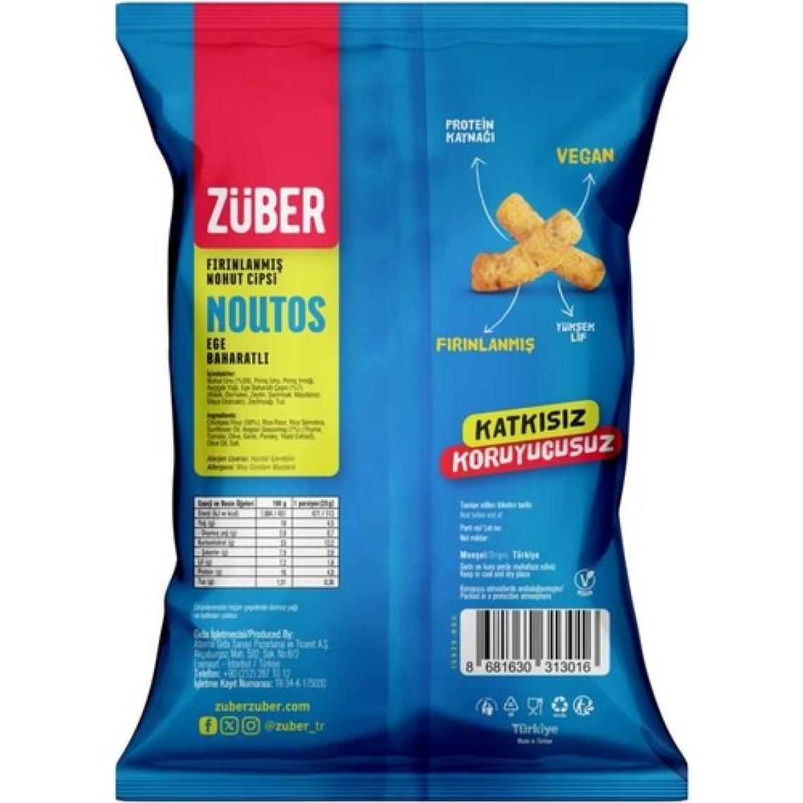 Züber Noutos Katkısız Fırınlanmış Nohut Cipsi 5'li Karışık Paket – Ege Baharatlı, Kajun, Chili, Yoğurtlu Yeşillik, Ekşi Krema & Soğan