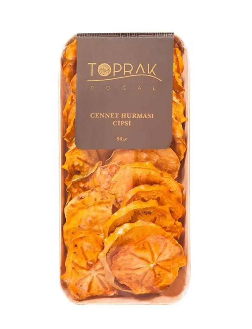 Toprak Doğal Cennet Hurması Cipsi 80 G - Trabzon Hurması Cipsi - Cennet Elması
