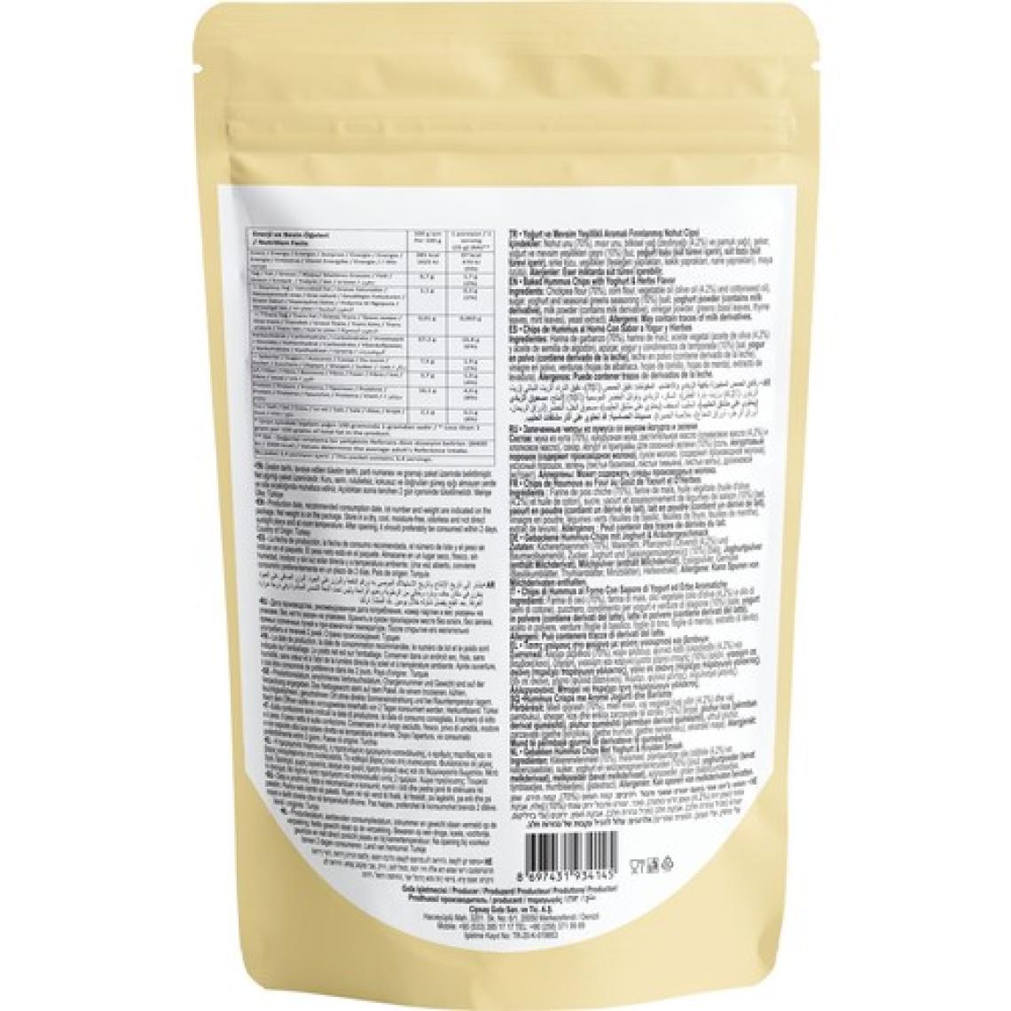 Cipsaş Crunch Wavy Yoğurt, Mevsim Yeşillikleri Aromalı Vejetaryen Glütensiz Zeytinyağlı Fırınlanmış Nohut Cipsi (Hummus Chips)