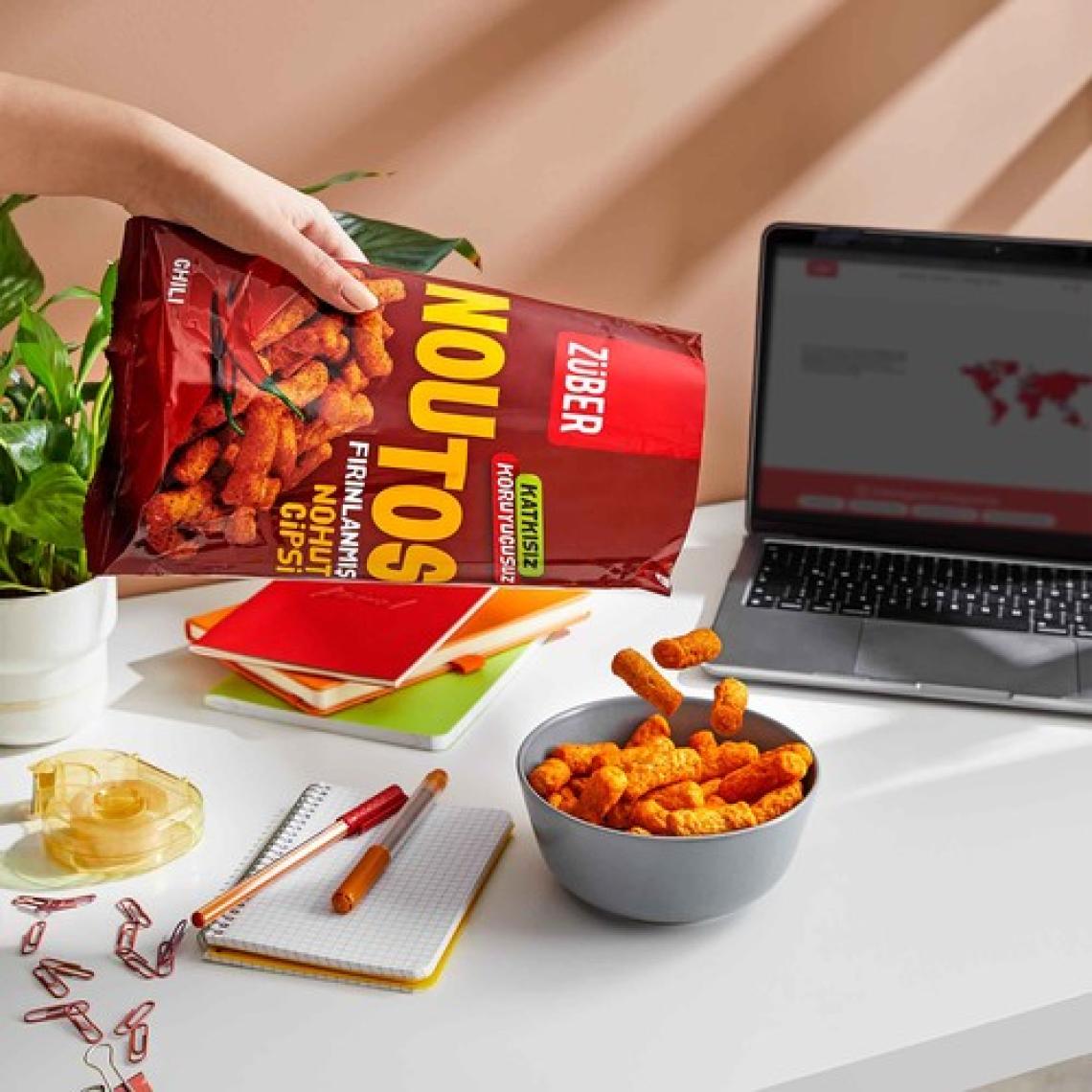 Züber Noutos Fırınlanmış Nohut Cipsi Chili 55g X 12 Paket