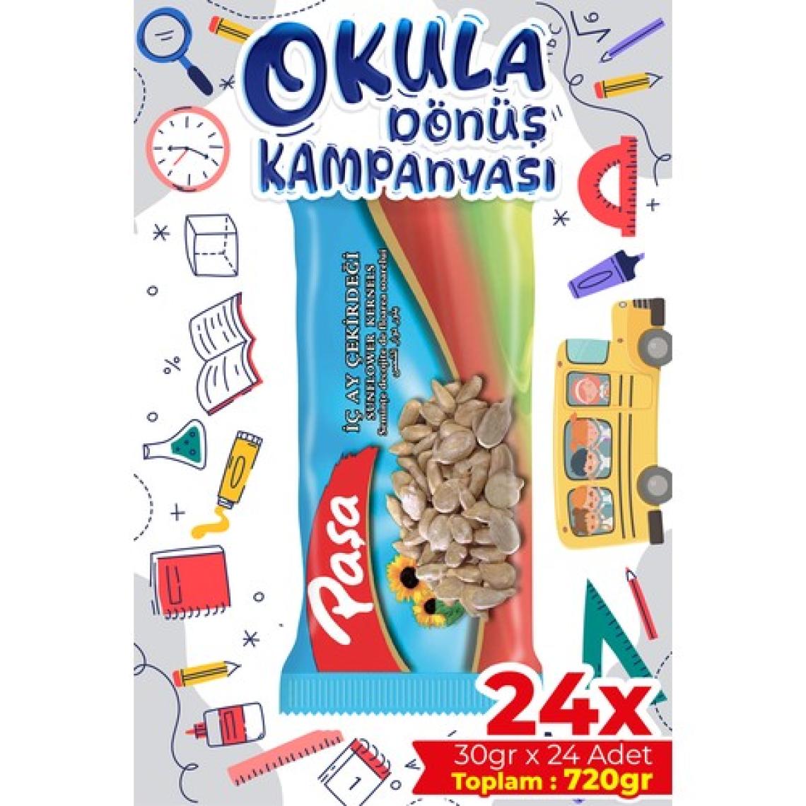 Paşa Kuruyemiş İşlenmiş İç Ay Çekirdeği 30 gr x 24 Adet (720 gr)