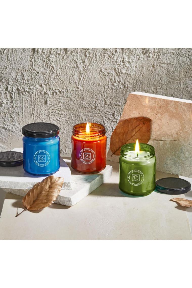 Selka Home Rainbow 3'lü Renkli Cam Tasarım Candle Kokulu Mum
