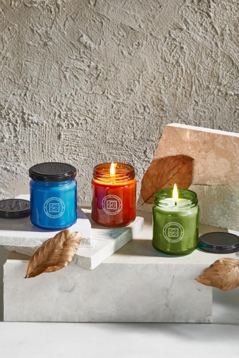 Selka Home Rainbow 3'lü Renkli Cam Tasarım Candle Kokulu Mum