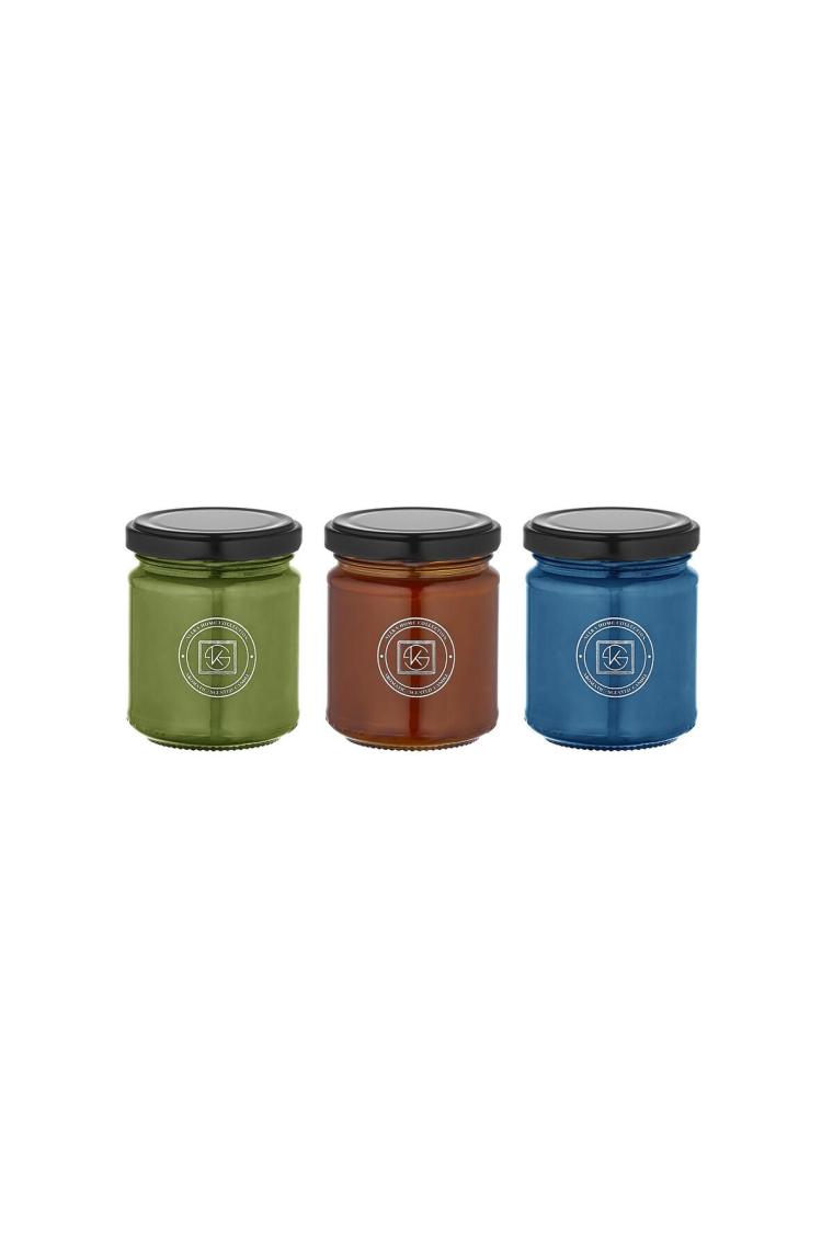 Selka Home Rainbow 3'lü Renkli Cam Tasarım Candle Kokulu Mum