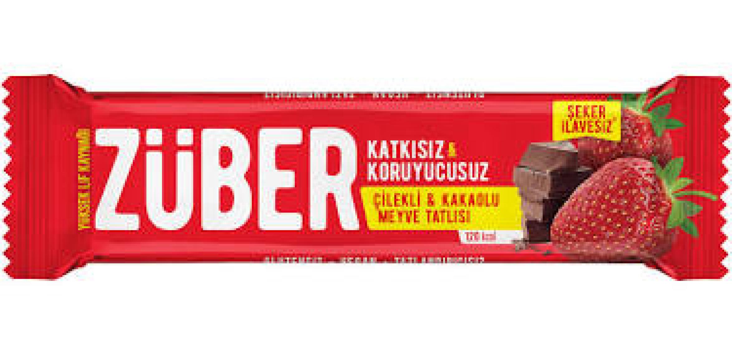 Züber Çilekli Ve Kakaolu Doğal Meyve Tatlısı  40 gr