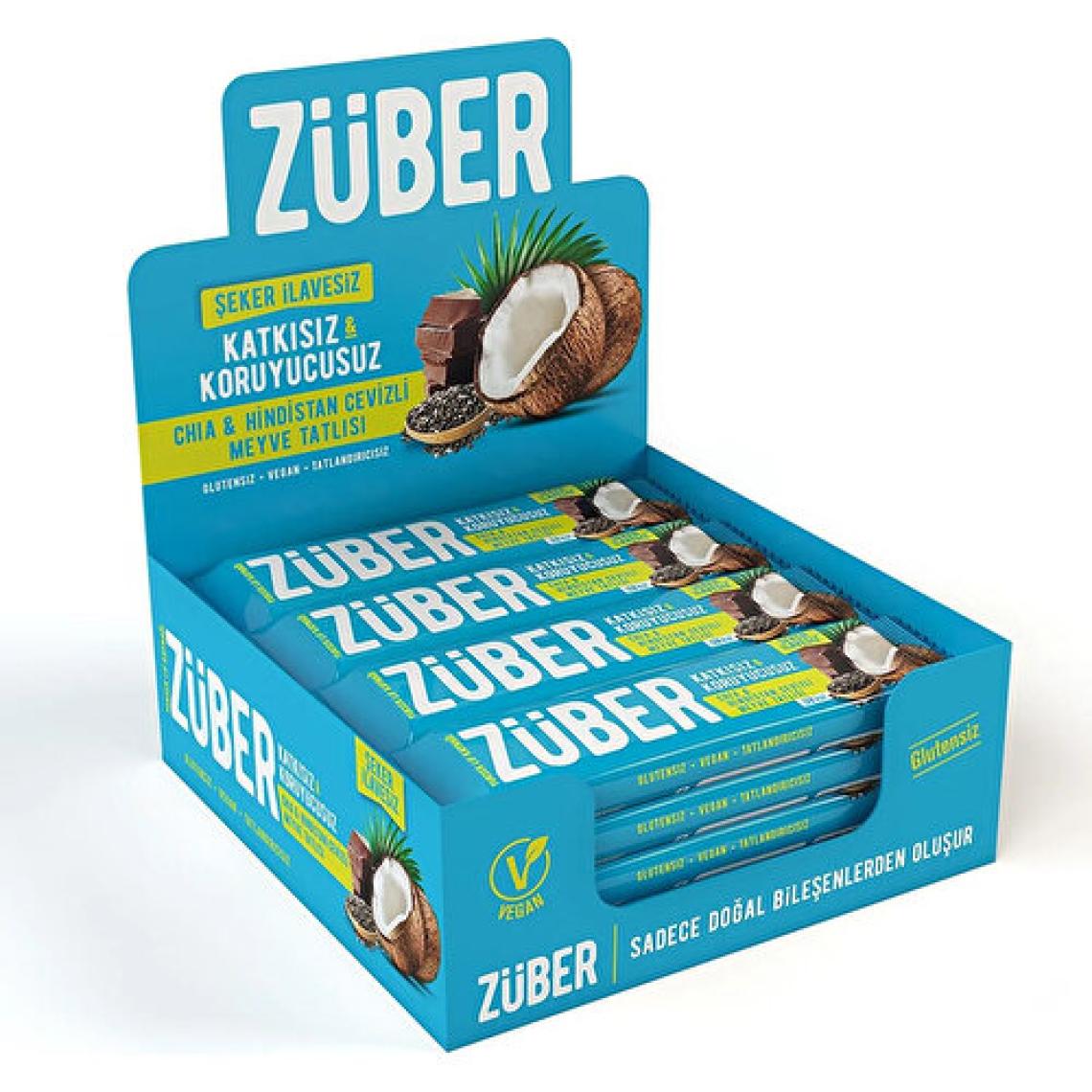 Züber Chia & Hindistan Cevizli Meyveli Bar 12x40 gr
