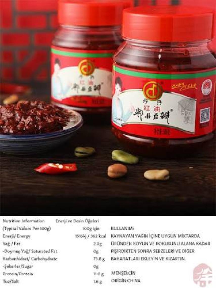 Dan Dan Bean Paste Yağlı Acı Biber Sosu