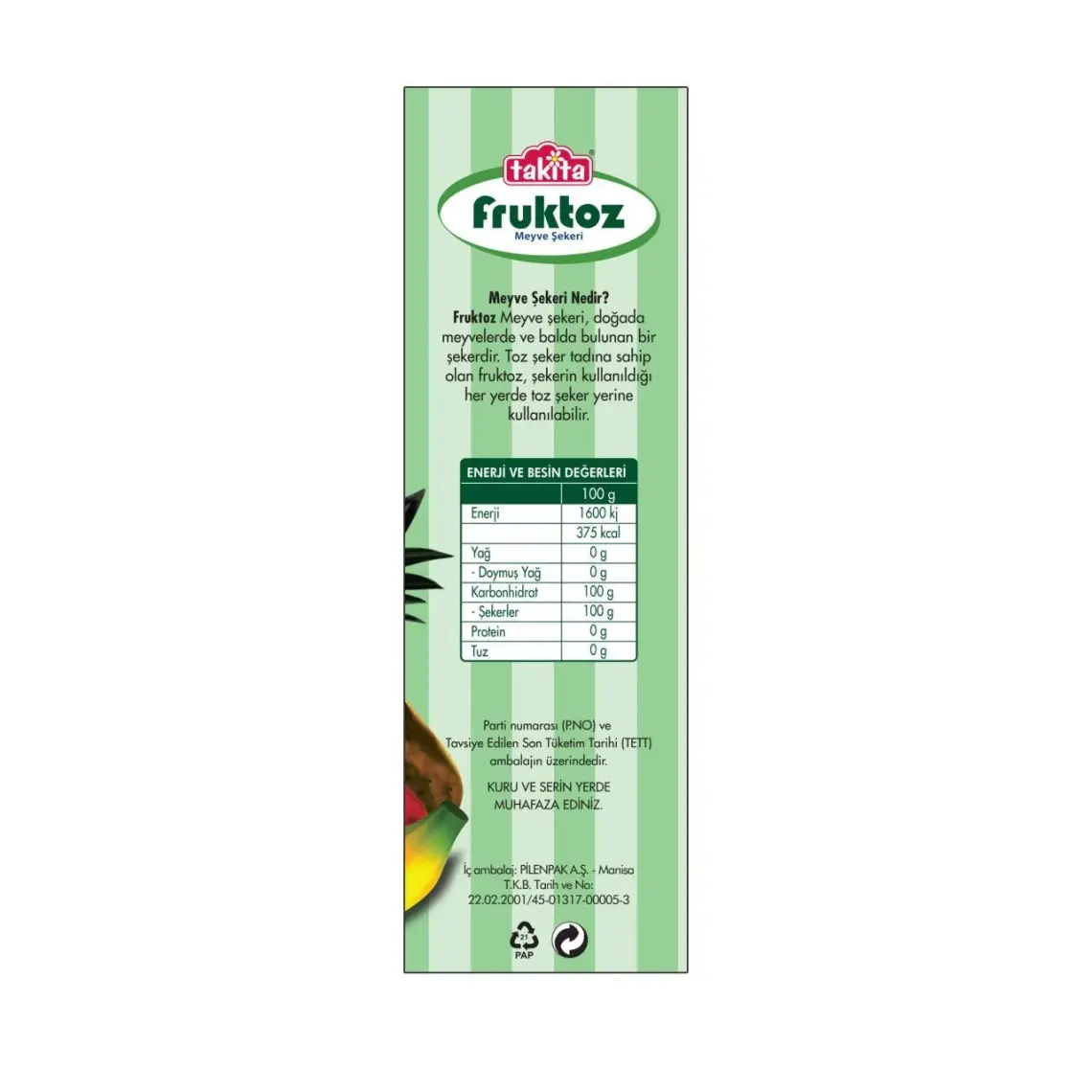 Takita Fruktoz Meyve Şekeri 500 gr