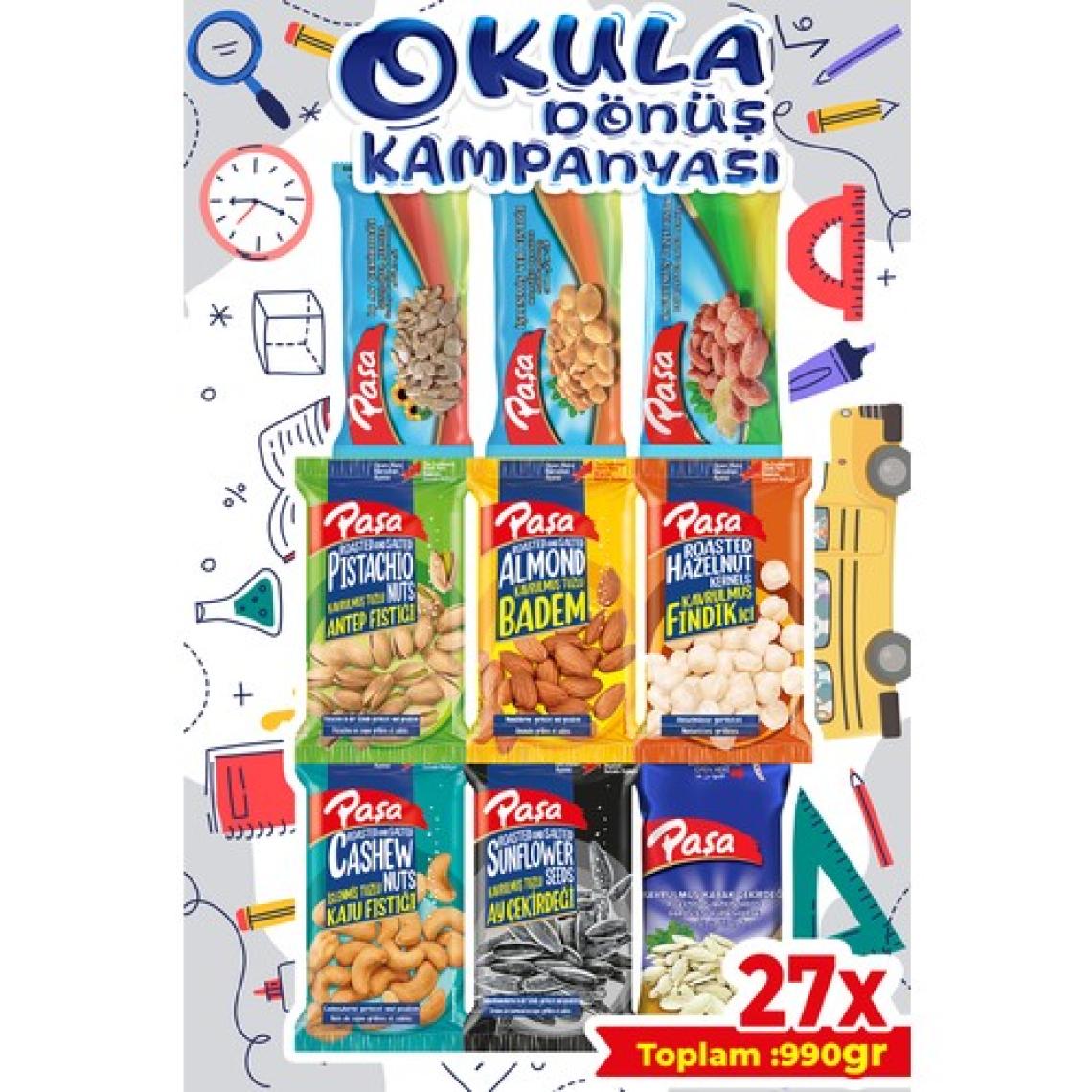 Paşa Kuruyemiş Lezzeti Keşfet Lüx Paket 990 gr - 27 Paket