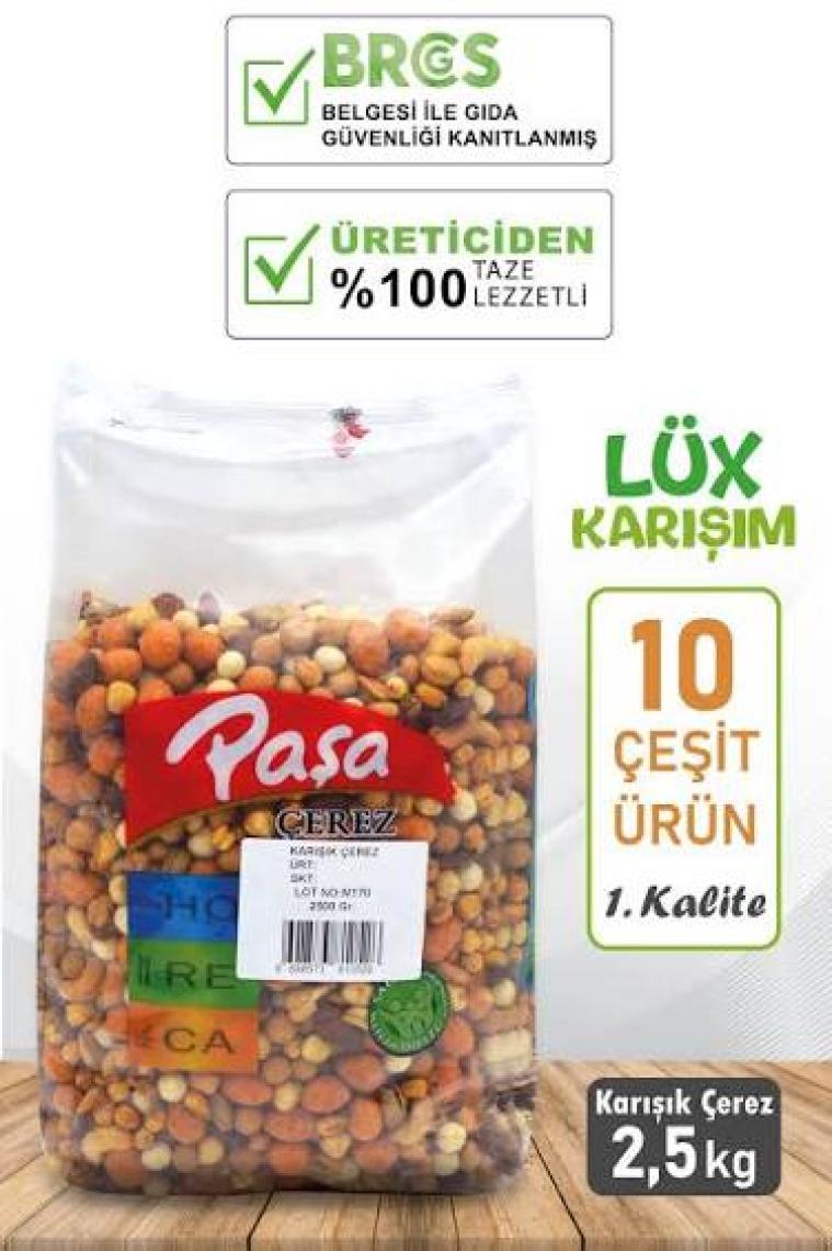 Paşa Kuruyemiş Lüx Karışık Kuruyemiş 2,5 kg - (10 Çeşit)