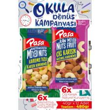 Paşa Kuruyemiş Karışık Süper Mix Kuruyemiş 40 gr x 12 Adet (Toplam 480 gr)