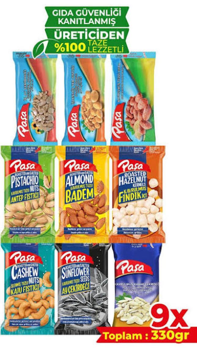 Paşa Kuruyemiş Lezzeti Keşfet 330 gr - 9 Paket