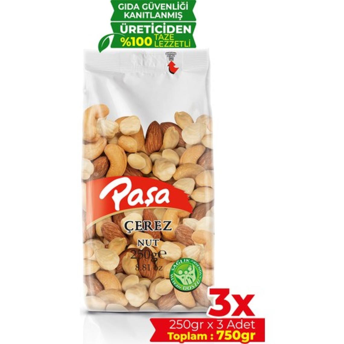 Paşa Kuruyemiş Kavrulmuş Karışık Kuruyemiş 250 gr x 3 Adet (Toplam 750 Gr)