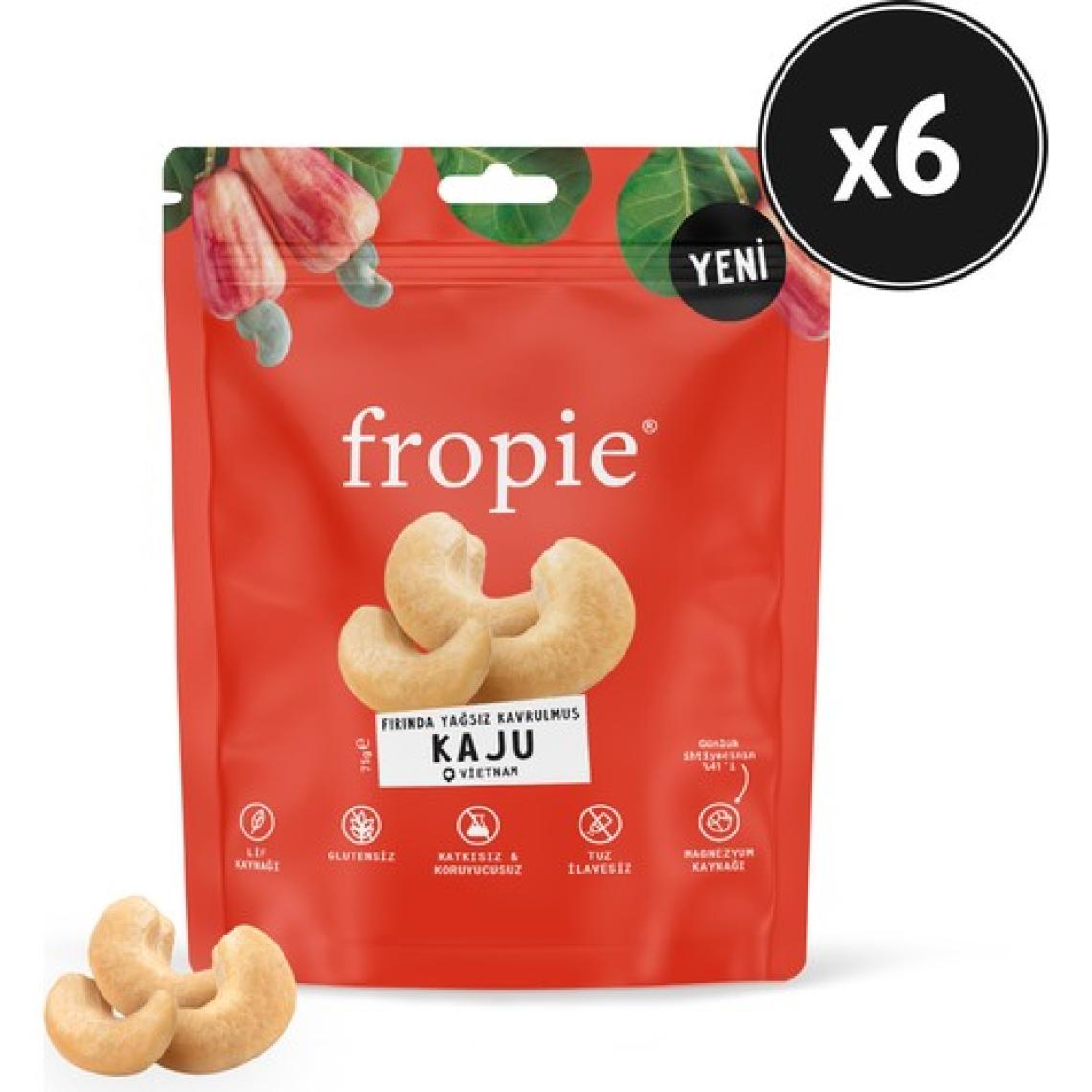 Fropie Kaju  Fırında Yağsız Kavrulmuş 75 gr x 6 Adet