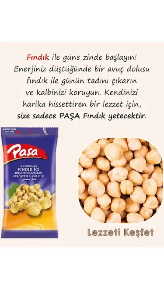 Paşa Kuruyemiş Kavrulmuş Fındık İçi 40 gr x 12 Adet (480 gr)