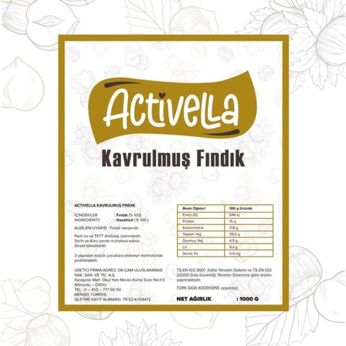 Activella Kavrulmuş Iç Fındık 1000 gr