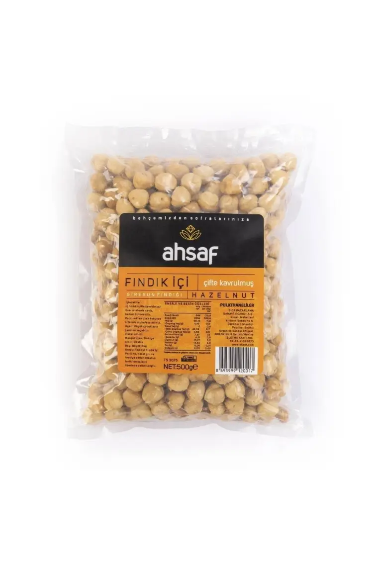 Ahsaf Iç Fındık Kavrulmuş Vakum 500 gr