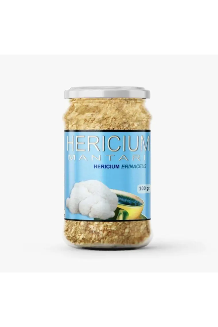 Agroma Hericium Aslan Yelesi Mantarı Kuru - Öğütülmüş 100 gr(Cam kavanoz)