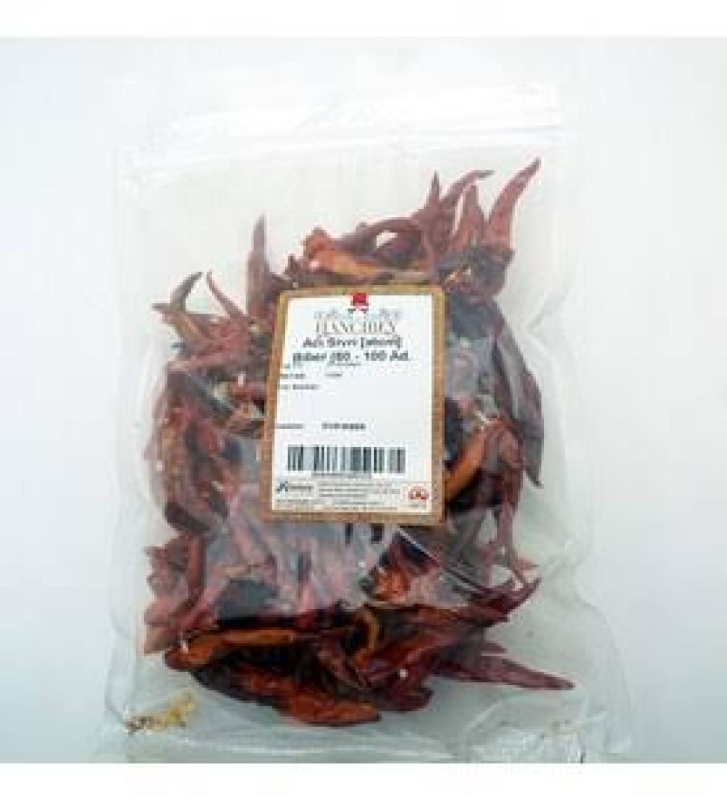 Acı Sivri Atom Biber Kurutulmuş İpte 80 - 100 Adet Ortalama