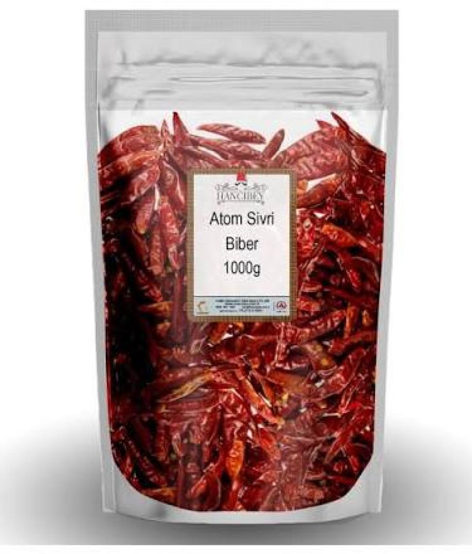 Acı Sivri Atom Biber Kurutulmuş İpte 80 - 100 Adet Ortalama