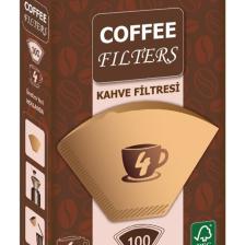 Coffee Filters Filtre Kahve Kağıdı 1/4 4 Numara 100'lü Paket