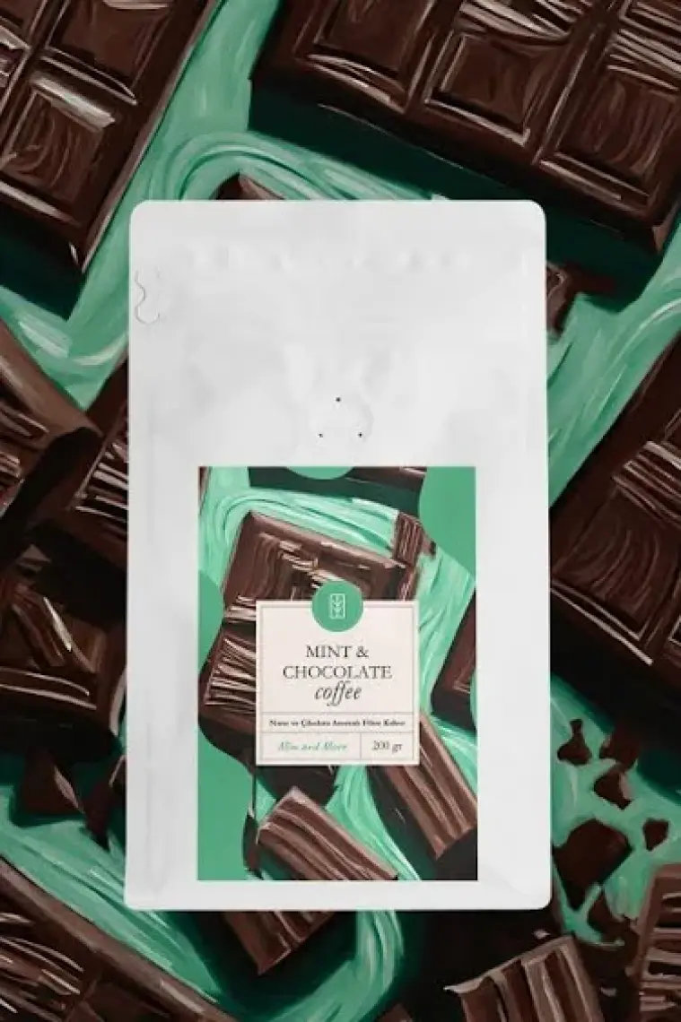 Mim and More Mint & Chocolate Coffee - Nane ve Çikolata Aromalı Kahve Filtre Kahve, 200 Gr