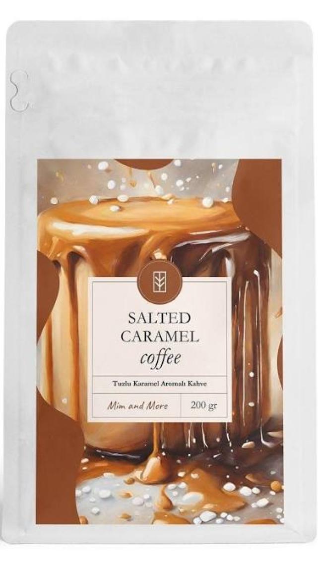 Mim and More Caramel Coffee - Karamel Aromalı Kahve Çekirdek Kahve, 200 Gr