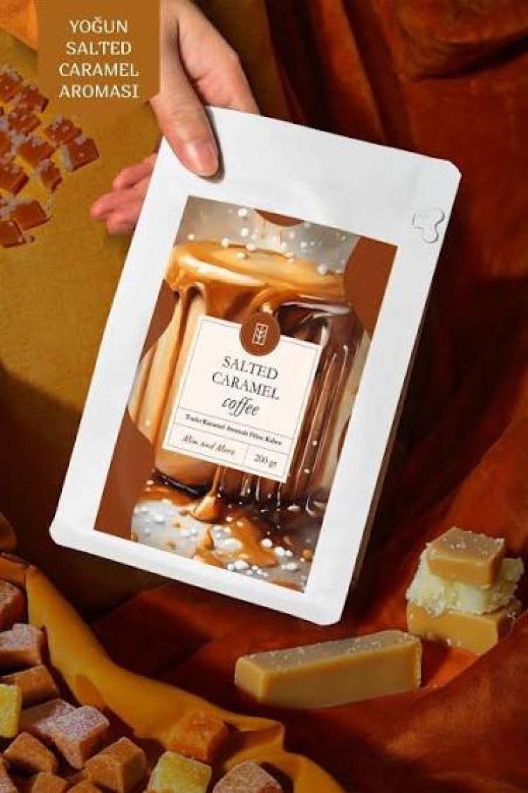 Mim and More Caramel Coffee - Karamel Aromalı Kahve Çekirdek Kahve, 200 Gr