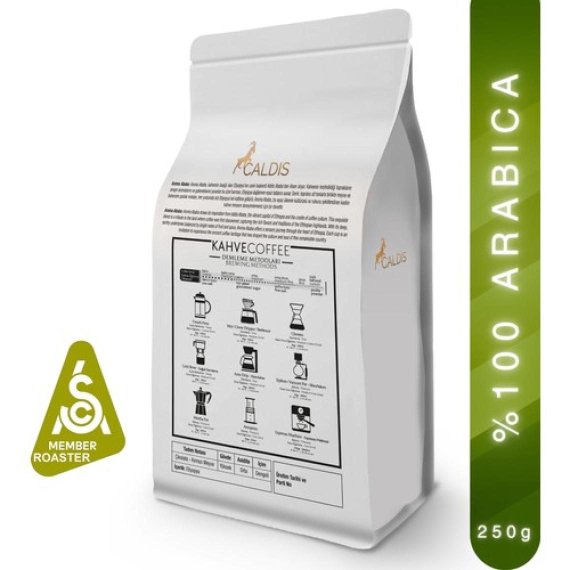 Caldis®  Aroma Ababa™ 250 gr 4'lü Set Etiyopya Yöresel Çekirdek Filtre Kahve
