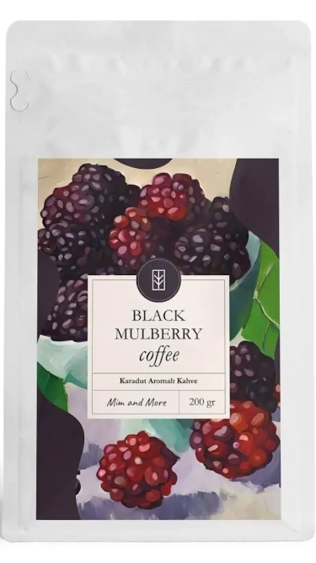 Mim and More Black Mulberry Coffee - Karadut Aromalı Kahve Filtre Kahve, 200 Gr