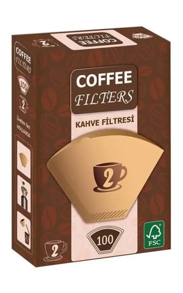 Caffeo Kahve Filtre Kağıdı 1 × 2 ( Doğal Kağıt ) 80'li
