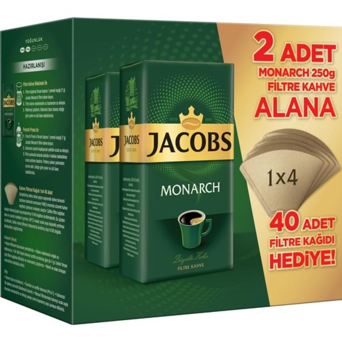 Jacobs Filtre Kahve 250 gr X 2 + 40 Adet Filtre Kağıdı Hediyeli