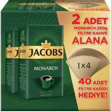 Jacobs Filtre Kahve 250 gr X 2 + 40 Adet Filtre Kağıdı Hediyeli