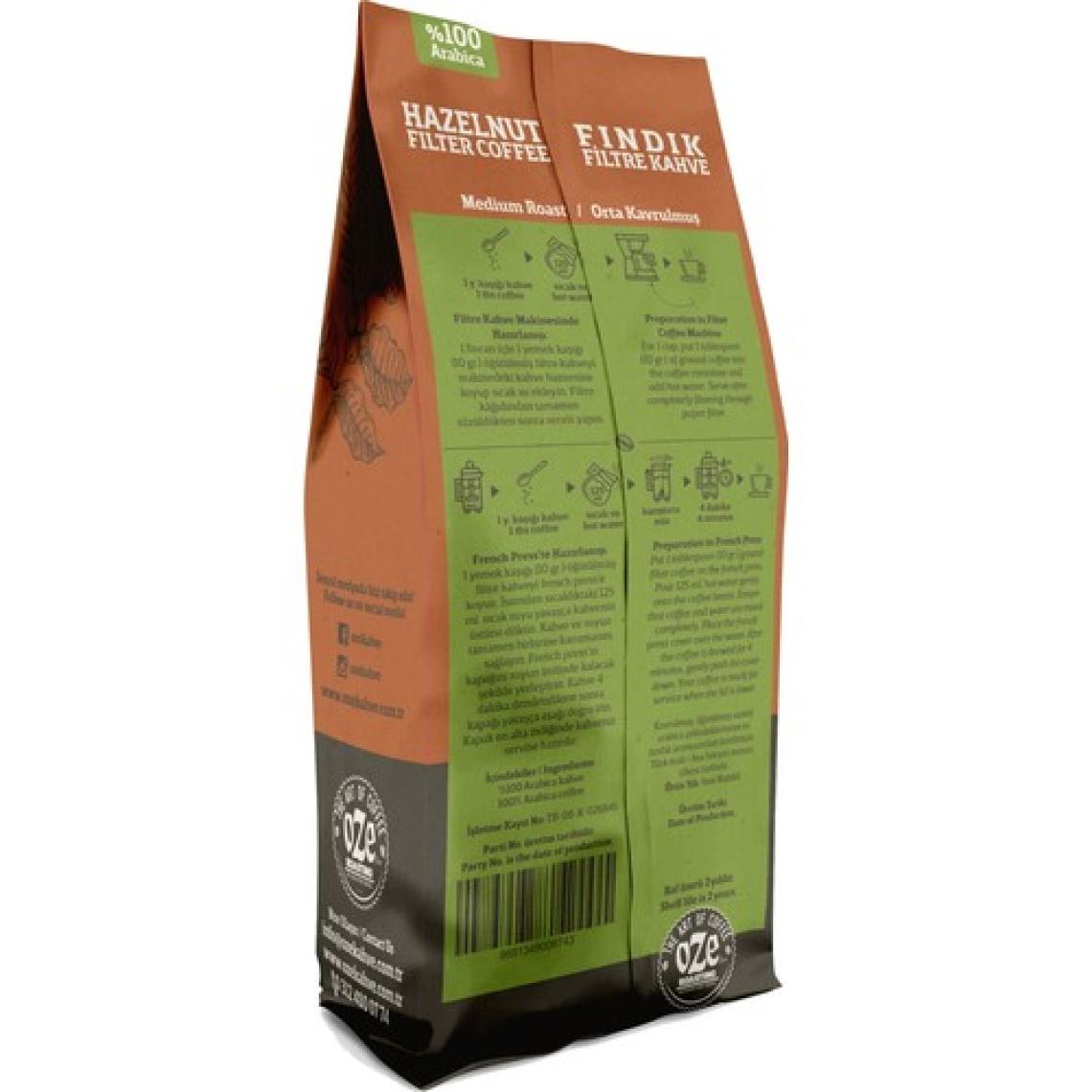 Oze Fındık Aromalı Filtre Kahve 2'li 250G