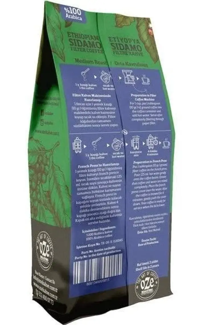 Oze Ethiopian Sidamo Filtre Kahve (250 G)