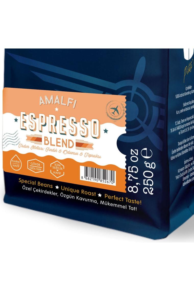 Amalfi Espresso Blend Kahve Avantaj Paketi (ÇEKİRDEK KAHVE) 3*250 G
