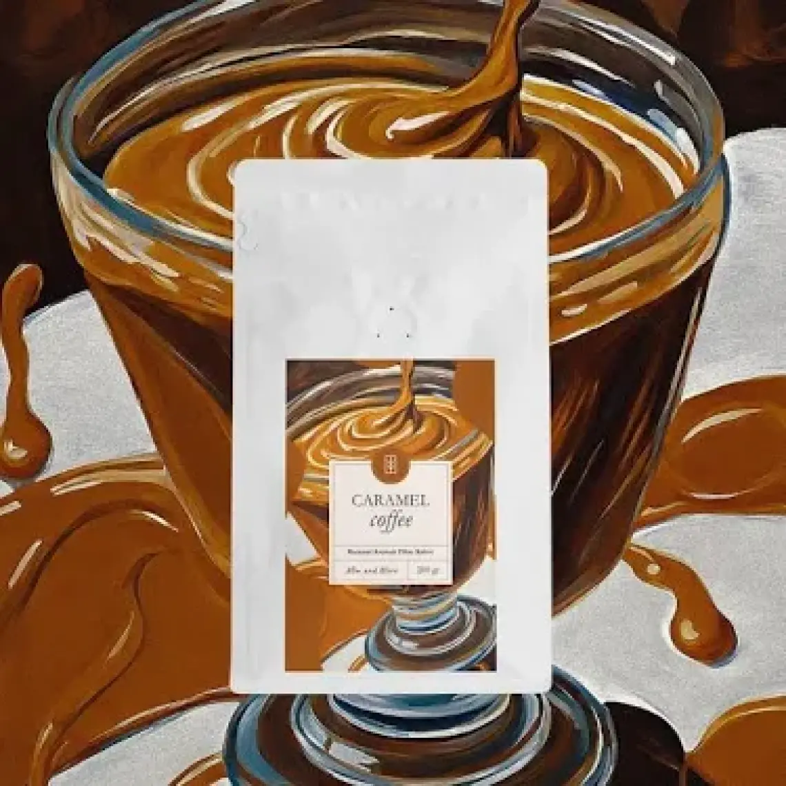 Mim and More Caramel Coffee - Karamel Aromalı Kahve Çekirdek Kahve, 200 Gr