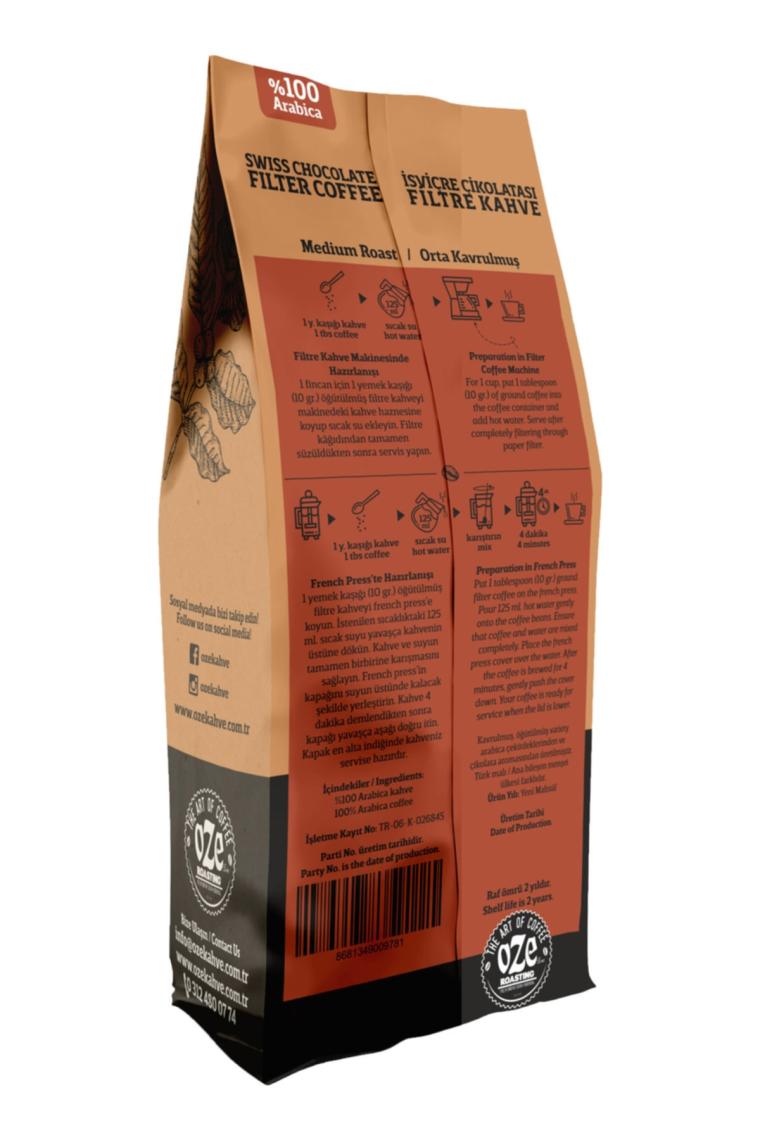Oze Çikolata Aromalı Moka Pot Filtre Kahve 250 gr