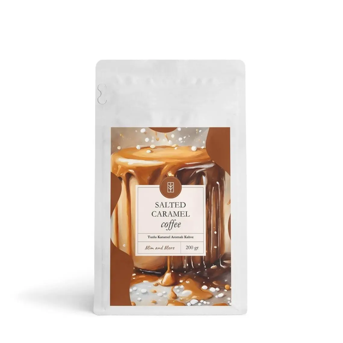 Mim and More Caramel Coffee - Karamel Aromalı Kahve Çekirdek Kahve, 200 Gr