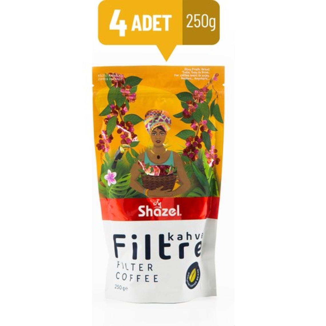Shazel Özel Harman Filtre Kahve (Öğütülmüş) 250 gr x 4'lü