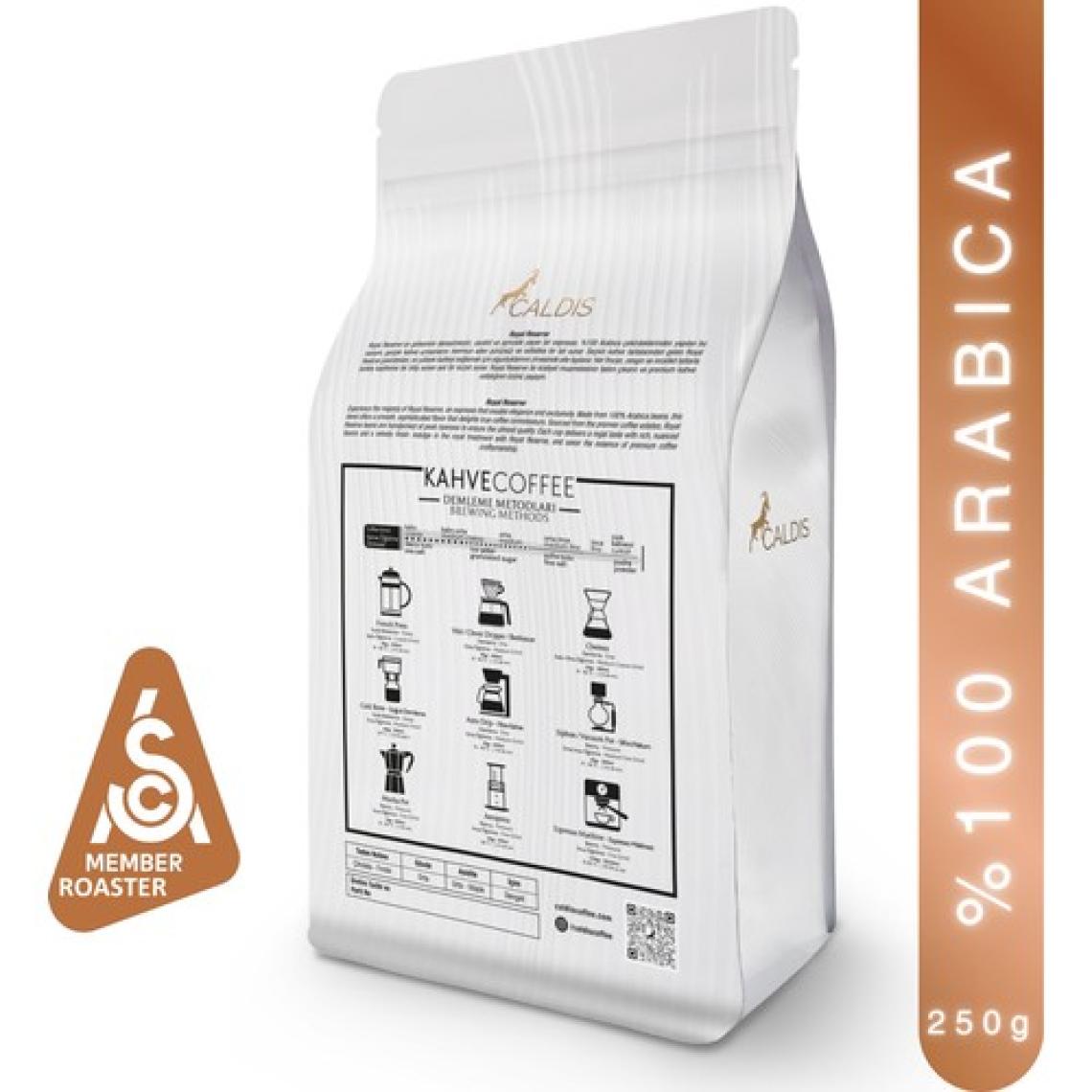 Caldis®  Royal Reserve™ 250 gr Espresso '%100 Arabica Çekirdek Kahve