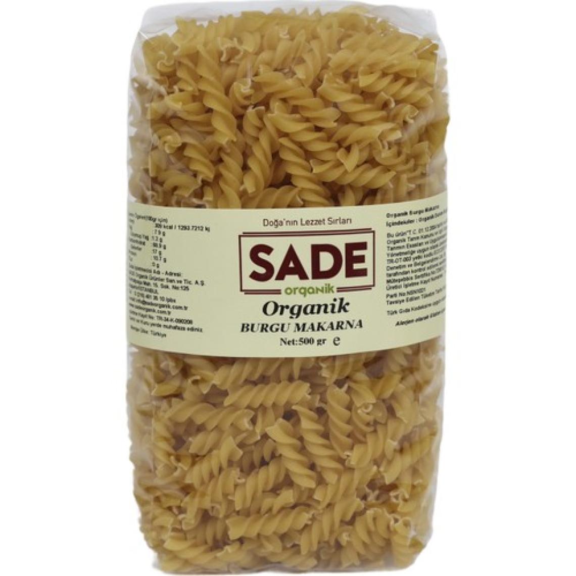 Sade Organik Burgu Makarna 500 gr