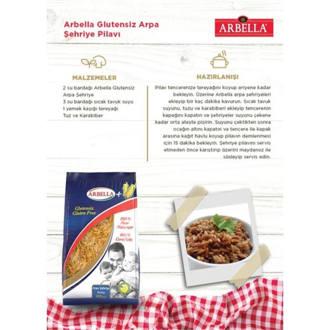 Dola Arbella 3'lü Glutensiz Makarna Seti 400 gr x 3 Adet Arpa Şehriye, Spagetti ve Burgu Makarna