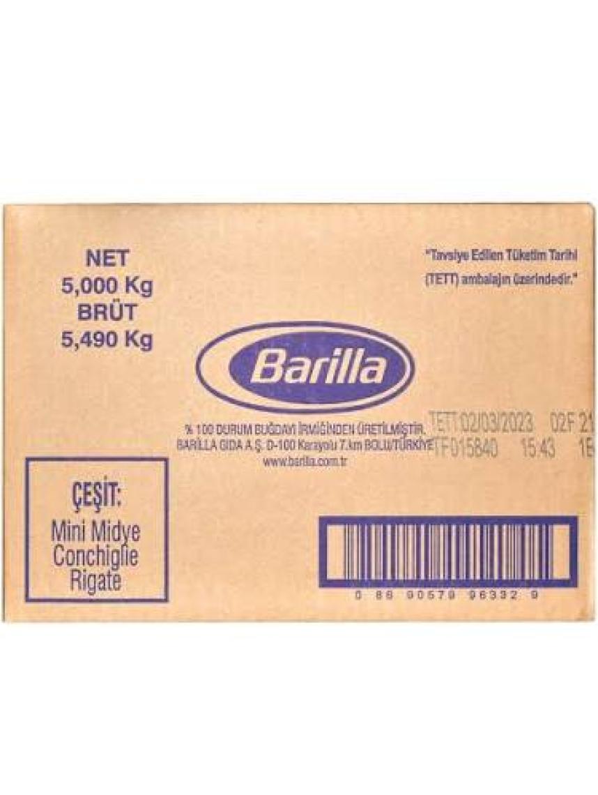 Barilla Mini Midye/ Conchiglie Rigate Sade Makarna 500 Gr
