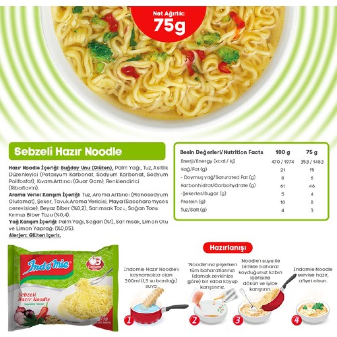 Indomie 5'li Paket Sebzeli Noodle