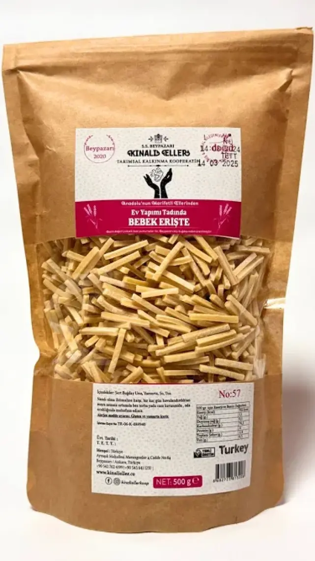 Kınalı Eller Kadın Kooperatifi Beypazarı Bebek Erişte Makarnası 500GR.