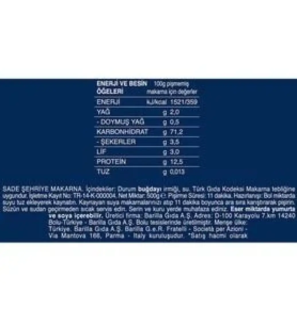 Barilla Arpa Şehriye/ Risoni 500 Gr